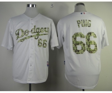 mlb jerseys los angeles dodgers #66 puig white[number camo]
