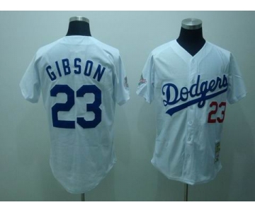 mlb los angeles dodgers #23  gibson white m&n