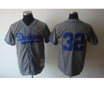 mlb los angeles dodgers #32 koufax m&n grey