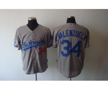 mlb los angeles dodgers #34 valenzuela grey(cool base)