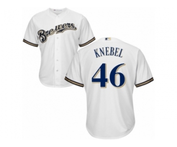 Men's Majestic Milwaukee Brewers #46 Corey Knebel Replica White Home Cool Base MLB Jersey