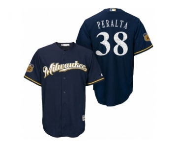 Men's Milwaukee Brewers #38 Wily Peralta 2017 Spring Training Cool Base Stitched MLB Jersey