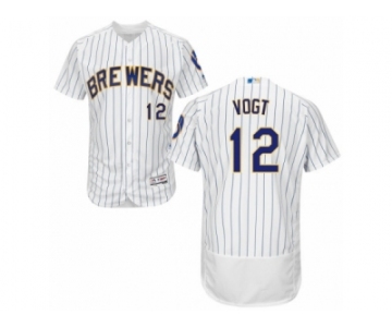 Milwaukee Brewers #12 Stephen Vogt White Royal Flexbase Authentic Collection MLB Jersey