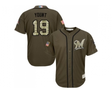 Milwaukee Brewers #19 Robin Yount Green Salute to Service Stitched Baseball Jersey