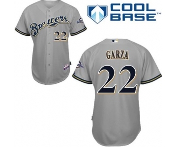 mlb jerseys milwaukee brewers #22 garza grey
