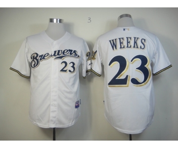 mlb jerseys milwaukee brewers #23 weeks white