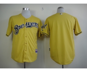 mlb jerseys milwaukee brewers blank yellow[2013 new]