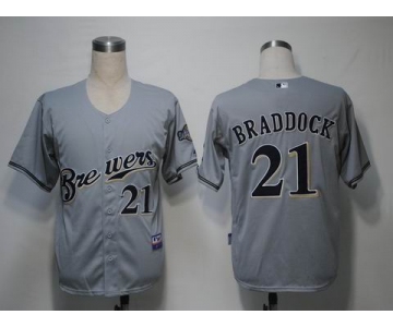 mlb milwaukee brewers #21 braddock grey(cool base)