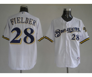 mlb milwaukee brewers #28 fielder white