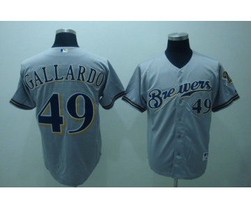 mlb milwaukee brewers #49 gallardo grey