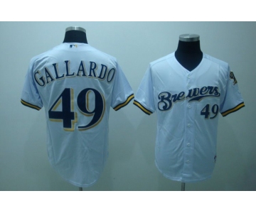 mlb milwaukee brewers #49 gallardo white