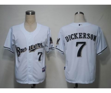 mlb milwaukee brewers #7 dickerson white(cool base)[