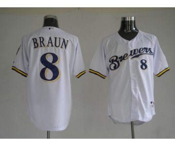 mlb milwaukee brewers #8 ryan brau white(cool base)