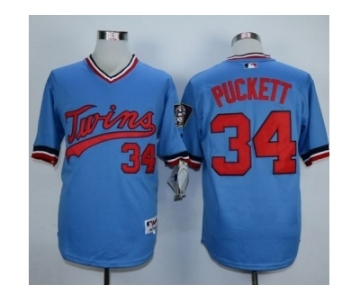 MLB Minnesota Twins #34 Kirby Puckett Light Blue 1984 jerseys
