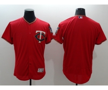 Men Minnesota Twins Blank Majestic Red Flexbase Authentic Collection Player Jersey