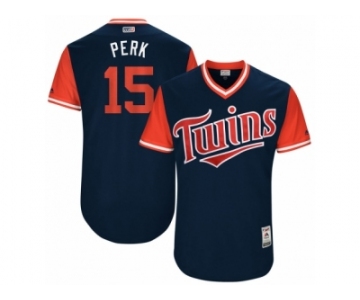 Men's 2017 Little League World Series Twins Glen Perkins #15 Perk Navy Jersey