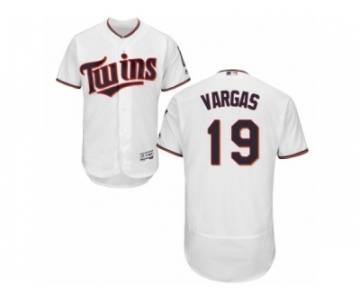 Men's Majestic Minnesota Twins #19 Kennys Vargas White Flexbase Authentic Collection MLB Jersey