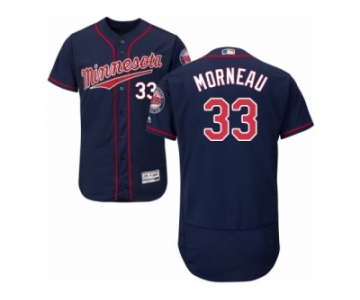 Men's Majestic Minnesota Twins #33 Justin Morneau Navy Blue Flexbase Authentic Collection MLB Jersey