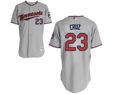 Men's Minnesota Twins #23 Nelson Cruz Replica Grey Road Cool Base Baseball Jersey