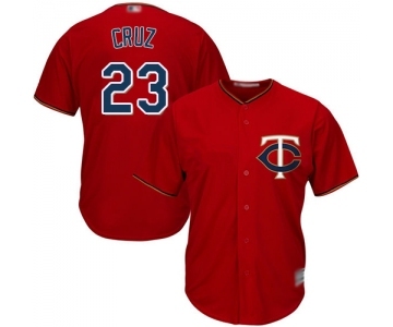 Men's Minnesota Twins #23 Nelson Cruz Replica Scarlet Alternate Cool Base Baseball Jersey