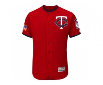 Men's Minnesota Twins Blank Scarlet Stitched 2016 Fashion Stars & Stripes Flex Base Baseball Jersey
