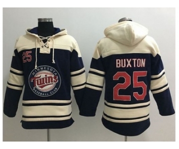 Minnesota Twins #25 Byron Buxton Navy Blue Sawyer Hooded Sweatshirt MLB Hoodie