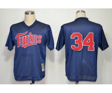 mlb jerseys minnesota twins #34 kirby puckett blue[1991]