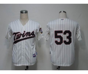 mlb jerseys minnesota twins #53 blackburn cream(blue strip) cool base