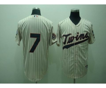 mlb jerseys minnesota twins #7 mauer cream(50th)