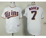 mlb jerseys minnesota twins #7 mauer white