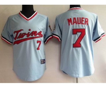 mlb jerseys minnesota twins #7 m&n mauer blue