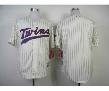 mlb jerseys minnesota twins blank cream[blue strip]