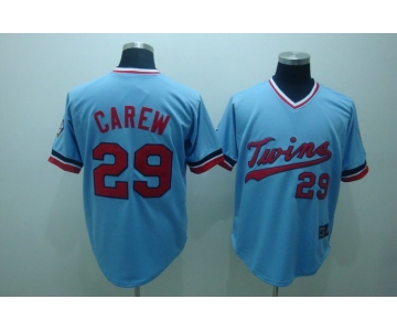 mlb minnesota twins #29 carew baby blue[cooperstown throwback]