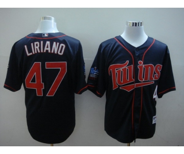 mlb minnesota twins #47 liriano blue 2010