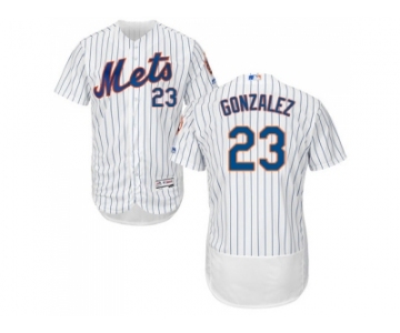 Men New York Mets #23 Adrian Gonzalez White(Blue Strip) Flexbase Authentic Collection Stitched MLB Jersey