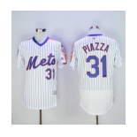 Men New York Mets #31 Mike Piazza Majestic White Alternate Flexbase Authentic Collection Player Jersey