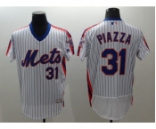 Men New York Mets #31 Mike Piazza Majestic White Alternate Flexbase Authentic Collection Player Jersey