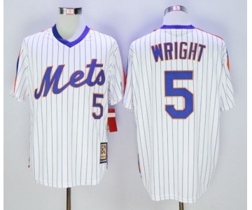 Men New York Mets #5 David Wright Majestic White Cool Base Cooperstown Collection Player Jersey
