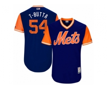 Men's 2017 Little League World Series Mets #54 T.J. Rivera T-Butta Royal Jersey