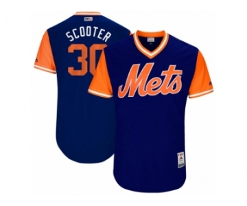 Men's 2017 Little League World Series Mets Michael Conforto #30 Scooter Royal Jersey
