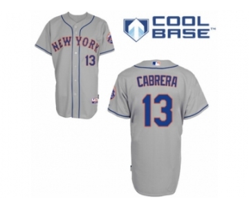 Men's Majestic New York Mets #13 Asdrubal Cabrera Replica Grey Road Cool Base MLB Jersey