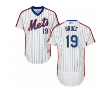 Men's Majestic New York Mets #19 Jay Bruce White Royal Flexbase Authentic Collection MLB Jersey