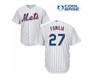 Men's Majestic New York Mets #27 Jeurys Familia Authentic White Home Cool Base MLB Jersey
