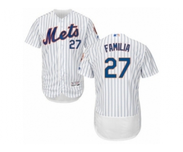 Men's Majestic New York Mets #27 Jeurys Familia White Flexbase Authentic Collection MLB Jersey