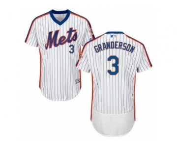 Men's Majestic New York Mets #3 Curtis Granderson White Royal Flexbase Authentic Collection MLB Jersey