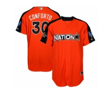 Men's Majestic New York Mets #30 Michael Conforto Replica Orange National League 2017 MLB All-Star MLB Jersey