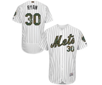 Men's Majestic New York Mets #30 Nolan Ryan Authentic White 2016 Memorial Day Fashion Flex Base MLB Jersey