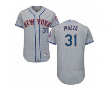 Men's Majestic New York Mets #31 Mike Piazza Grey Flexbase Authentic Collection MLB Jersey