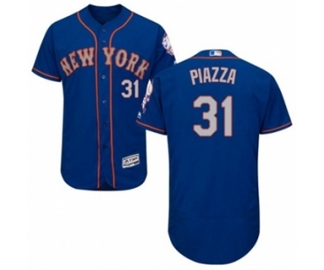 Men's Majestic New York Mets #31 Mike Piazza Royal Gray Flexbase Authentic Collection MLB Jersey