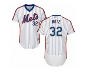 Men's Majestic New York Mets #32 Steven Matz White Royal Flexbase Authentic Collection MLB Jersey